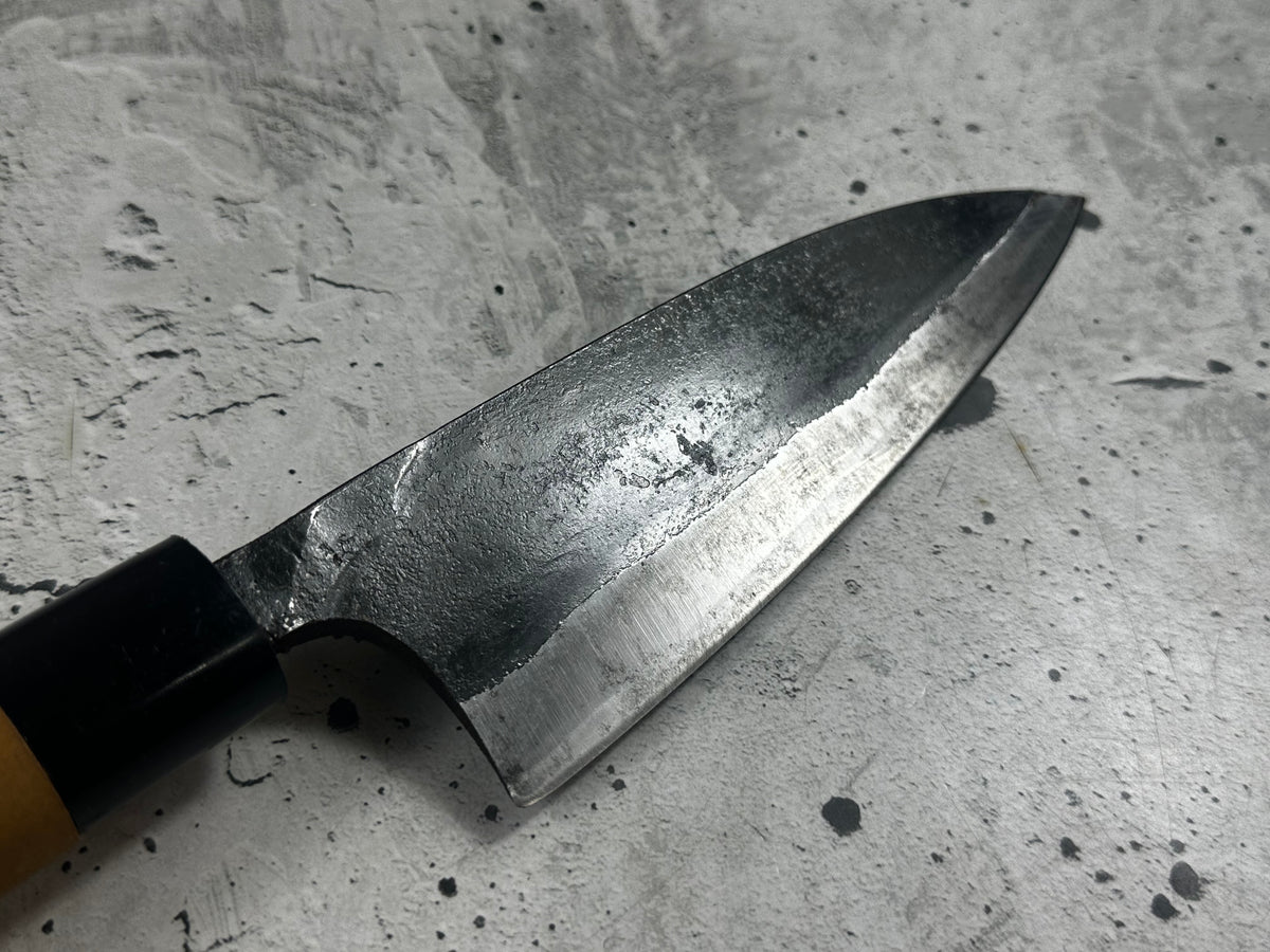 Vintage Tanegashima Deba Knife 180mm Carbon Steel Timber Handle 2271