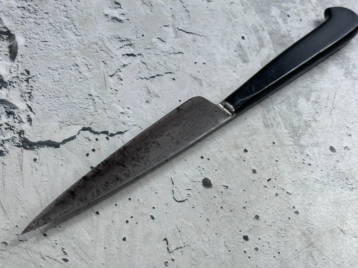 Vintage French Nogent Style Paring Knife 110mm Inox Steel POM Handle 2197