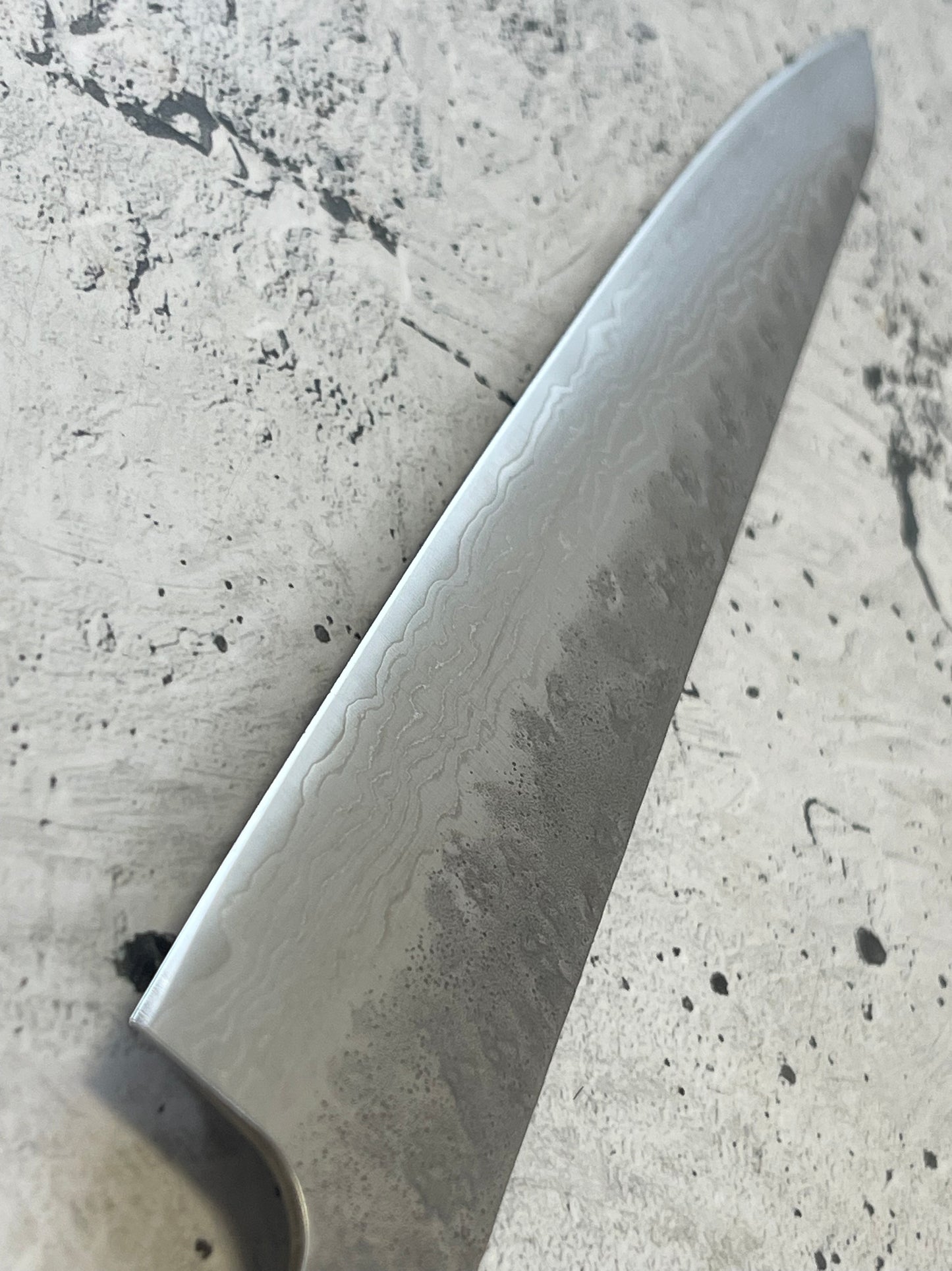 Tsunehisa 440c Damascus Nashiji Sujihiki 240mm Oak Wood Handle - Made in Japan 🇯🇵