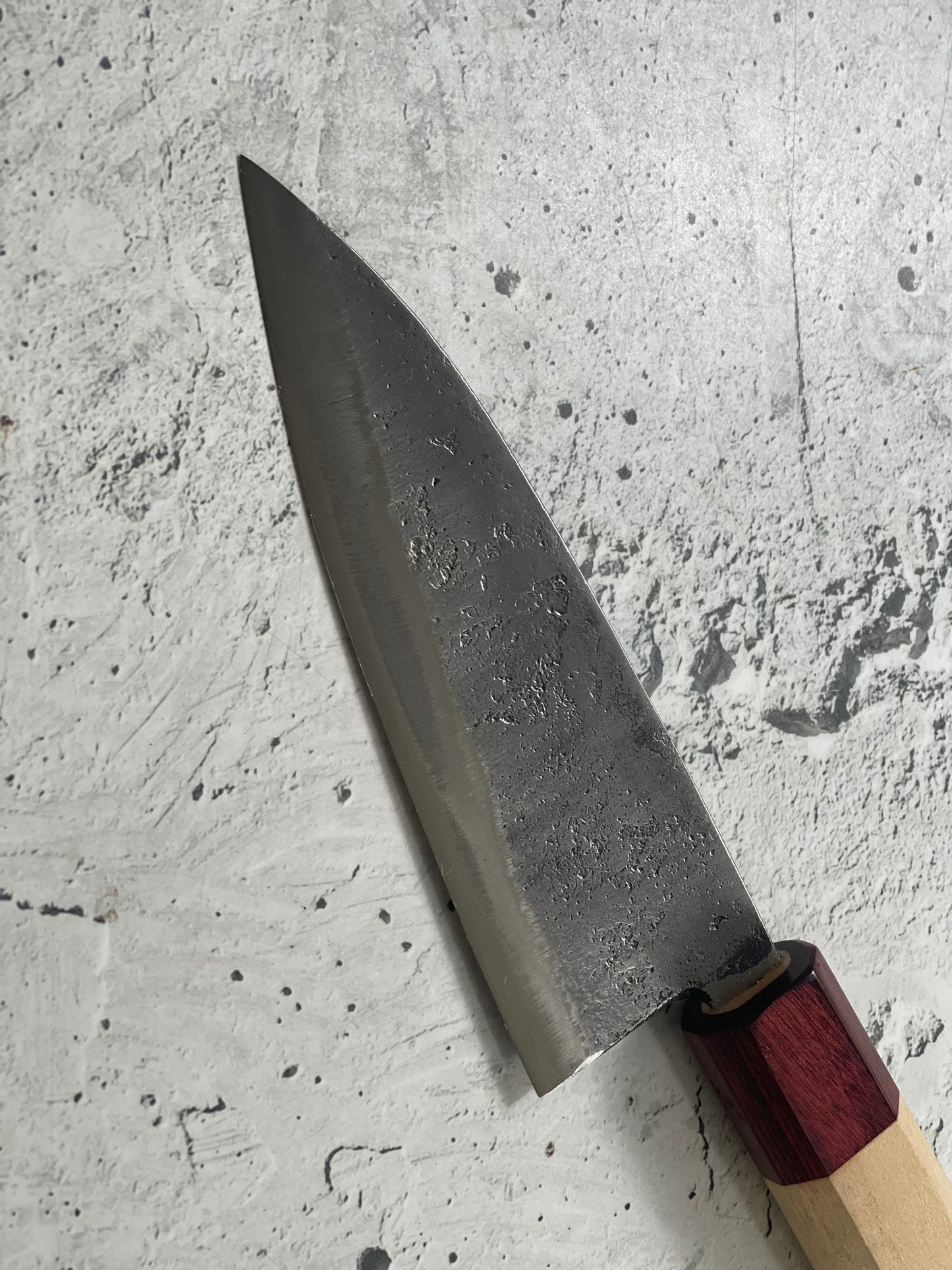 Japanese Knife Set 3x Carbon Steel Magnolia and Red Pakka Octagon Handle Made In Japan 1539