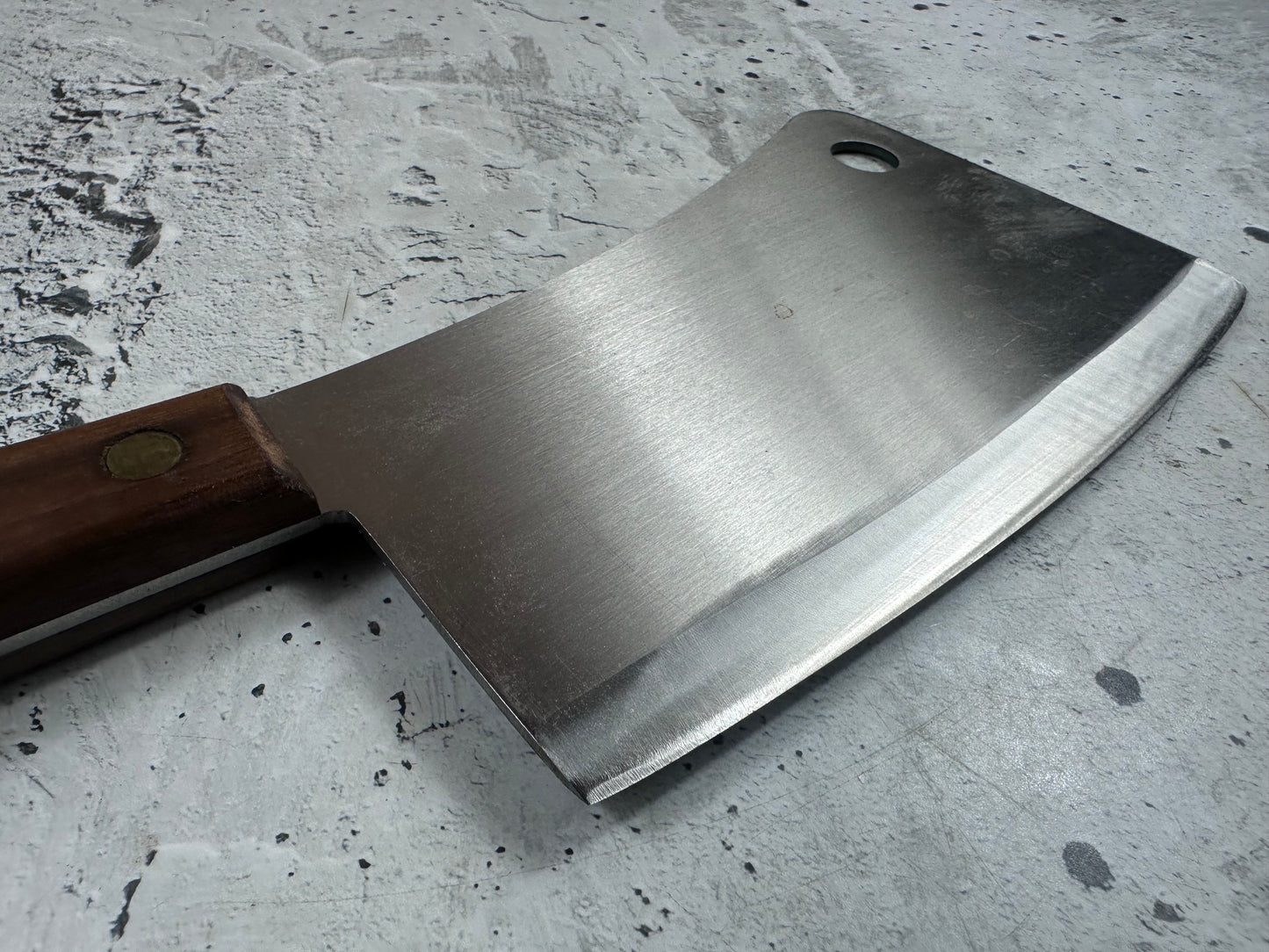 Vintage LamsonSharp Pro Butcher Cleaver Knife 180mm High Carbon Steel Made in USA 2118