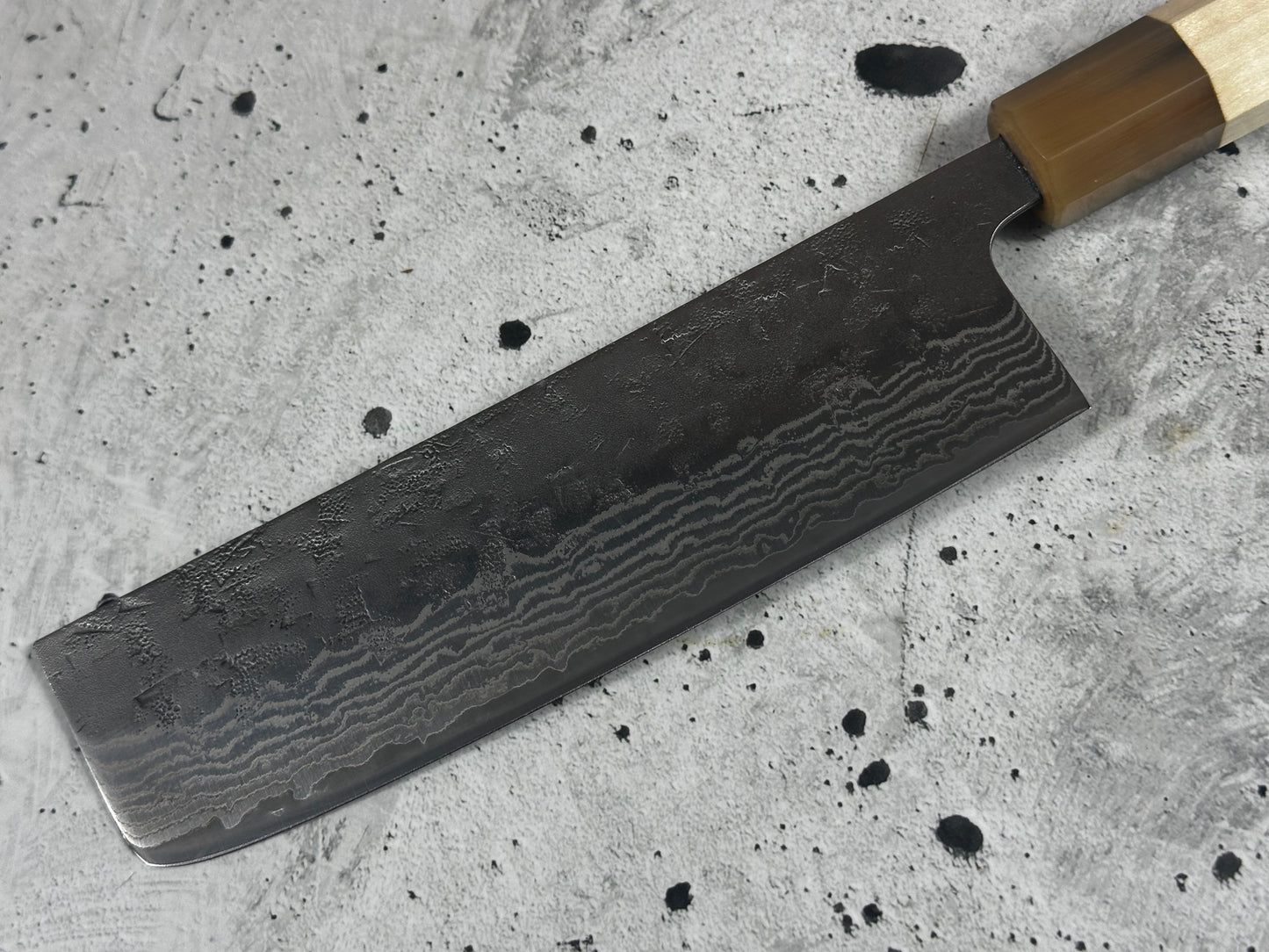 Tsunehisa SW Washiji Nakiri Knife 170mm - Made in Japan 🇯🇵 Buffalo Horn Magnolia Handle