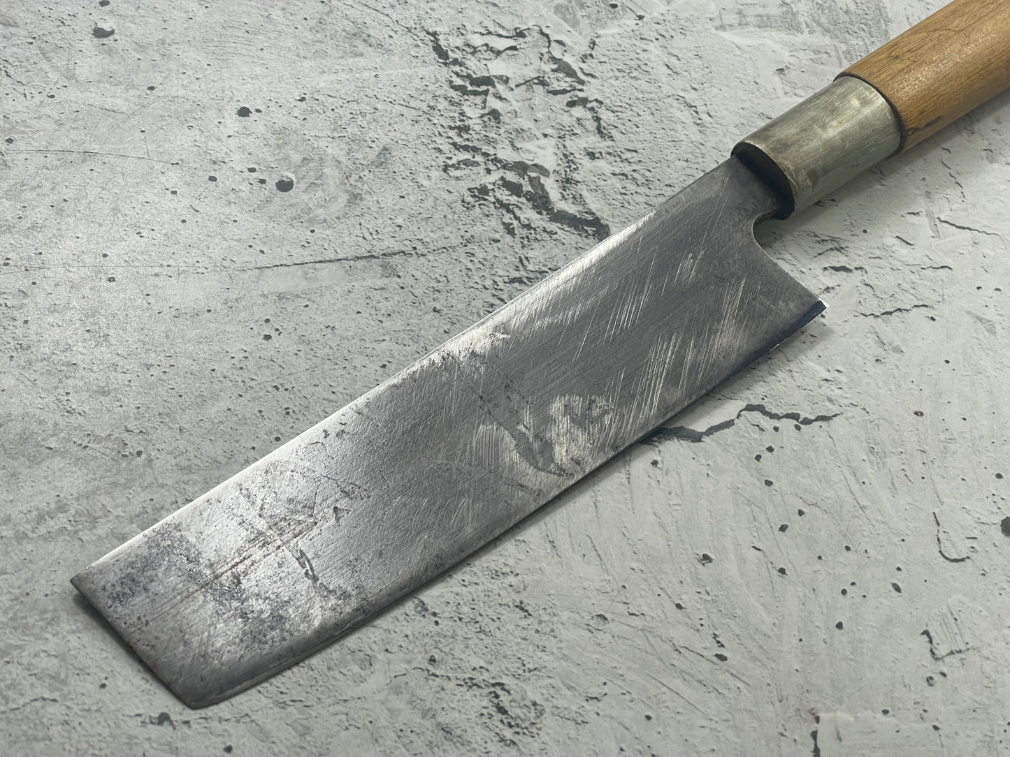 Vintage Japanese Nakiri Knife 170mm Carbon Steel Made in Japan 🇯🇵 1763