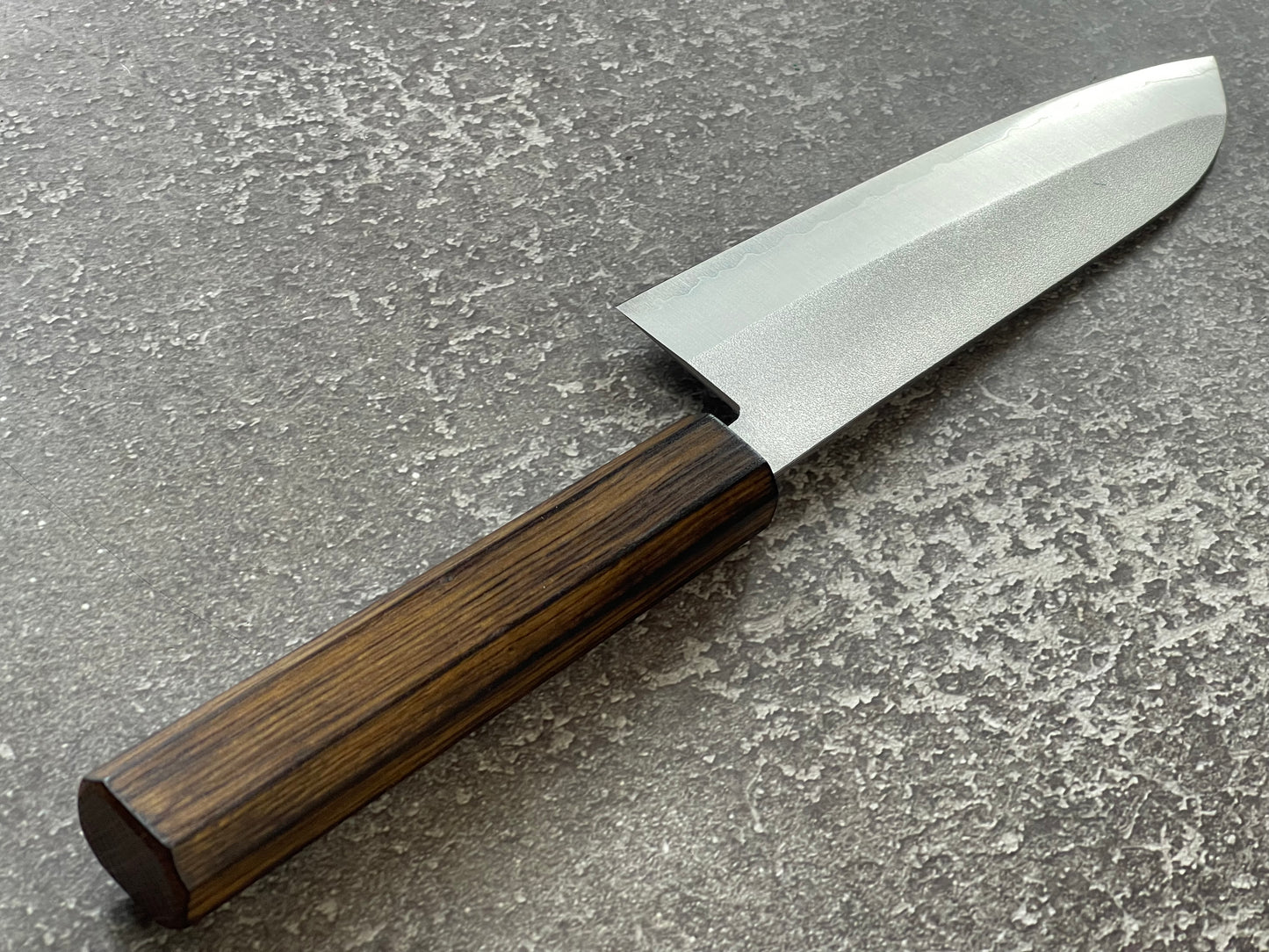 Masutani Kokuryu Nashiji Santoku 170mm VG1 Steel Oak Handle