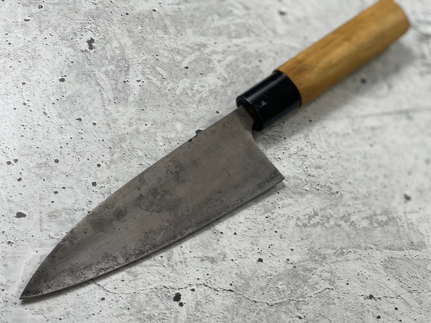 Vintage Japanese Deba Knife 150mm Made in Japan Carbon Steel 1554