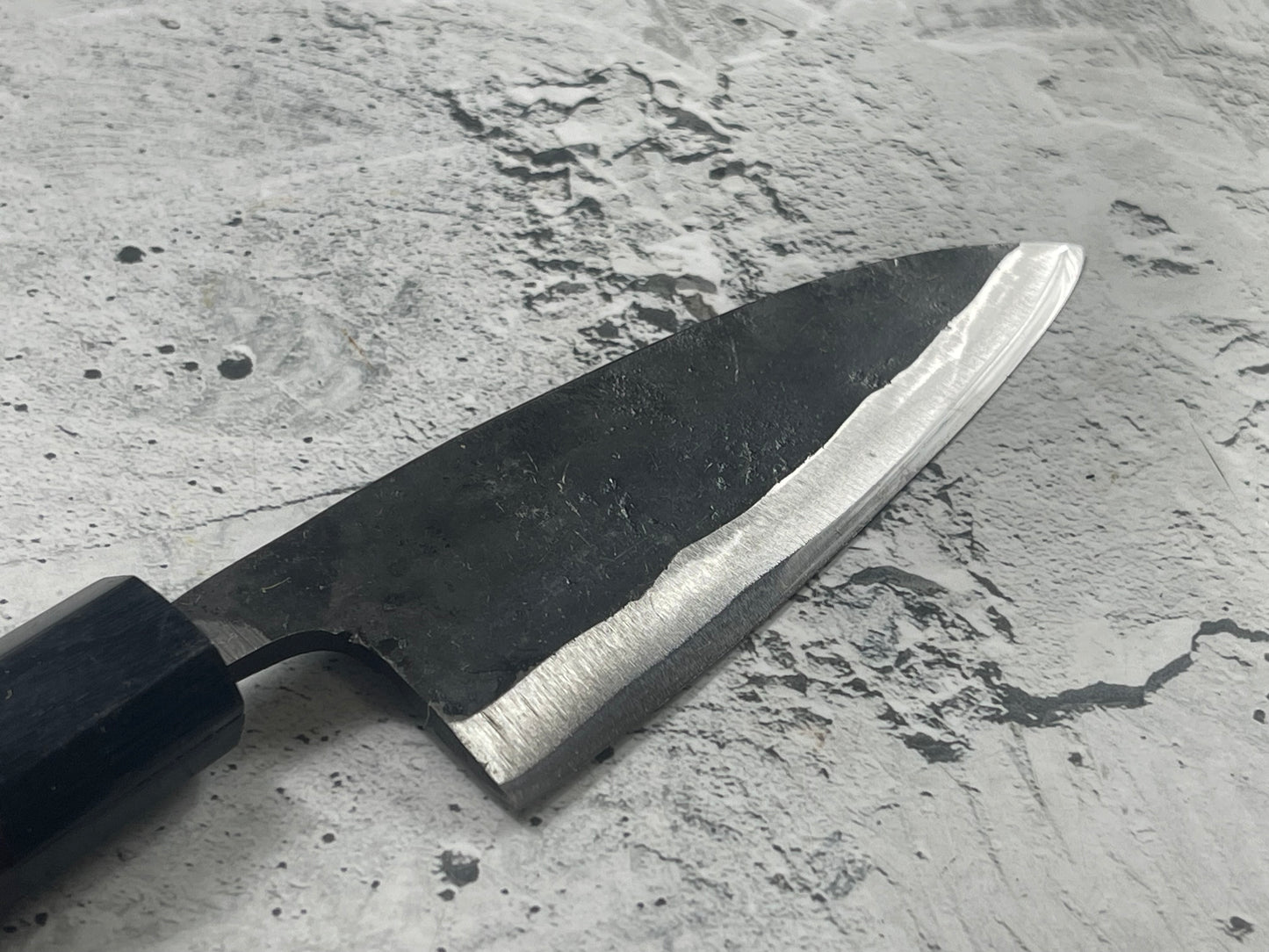 Japanese Deba Knife 12cm Carbon Steel Rosewood Black Octagon Handle Made In Japan 🇯🇵 1553