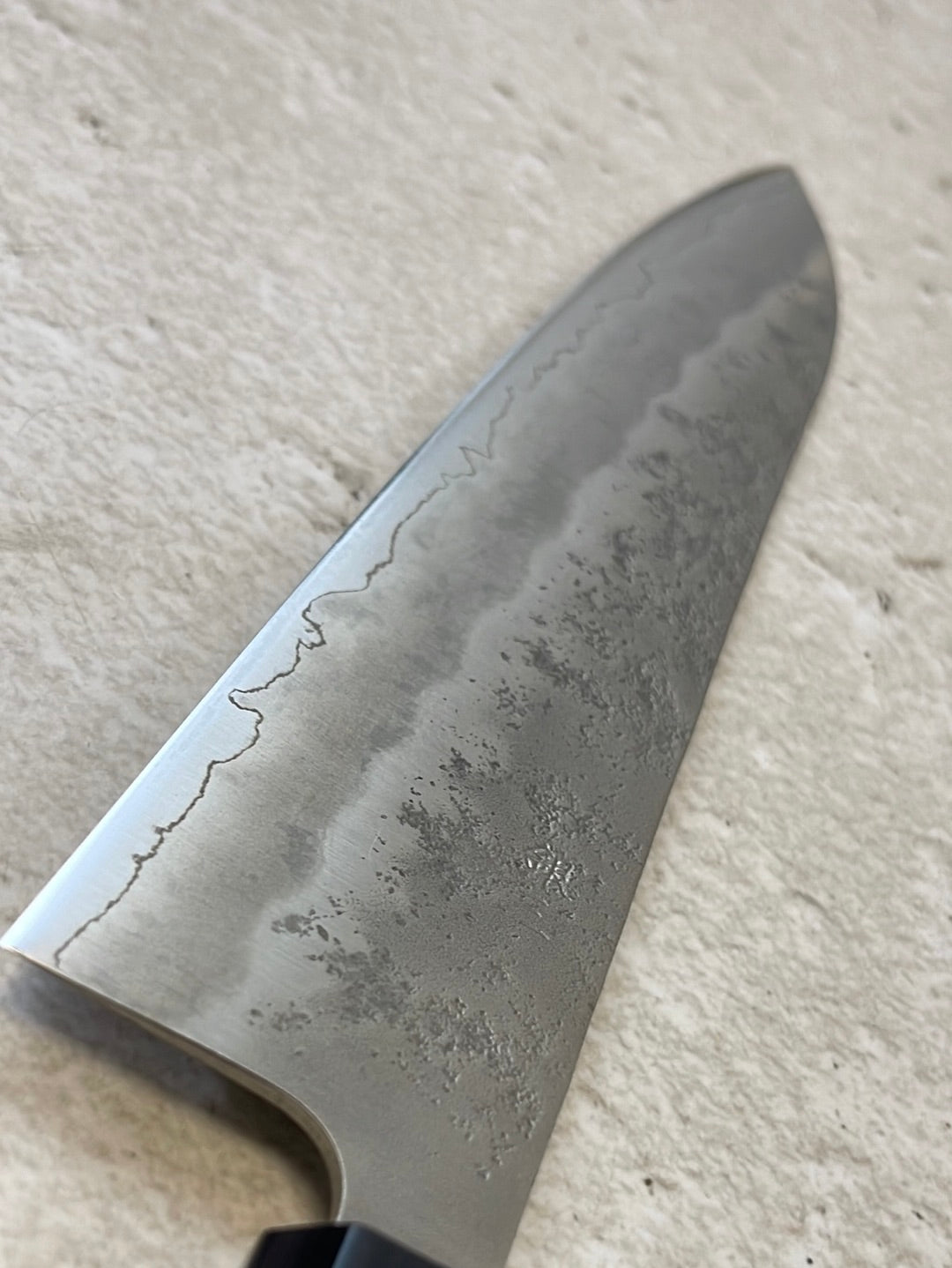 Yoshimune Gyuto 210 mm (8.3 in) Ginsan (Silver #3) Nashiji finish Double-Bevel Walnut Octagonal Handle