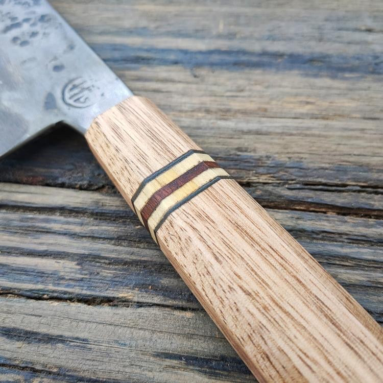 HG Blade Nakiri Knife 180mm Kurouchi Finish 1084 High Carbon Steel