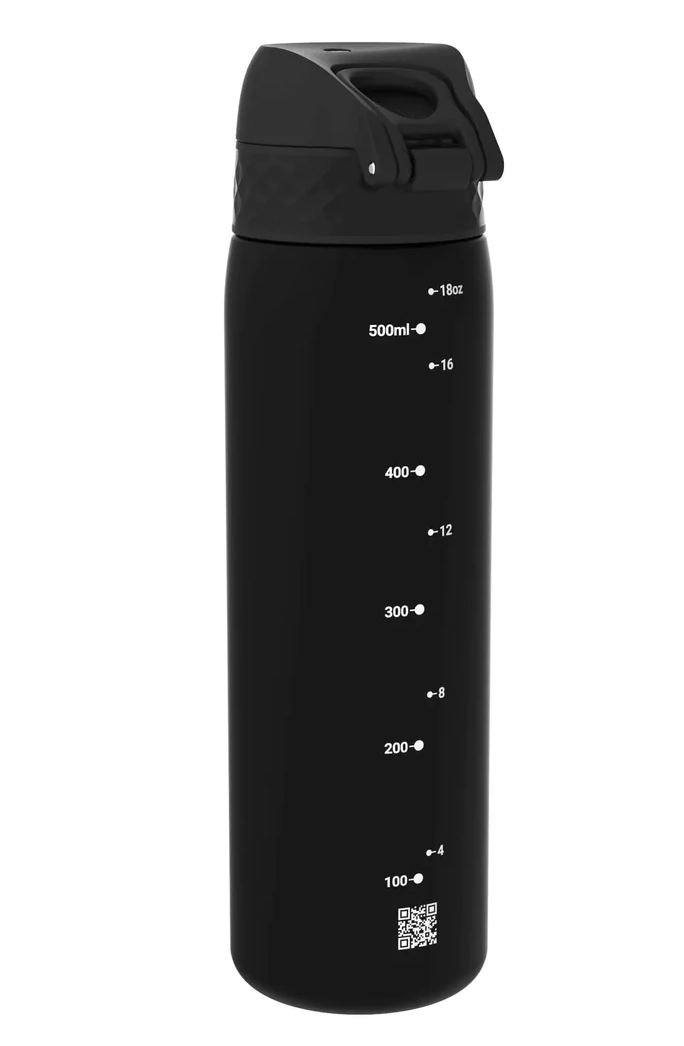 Ion8 Recyclon Plastic Water Bottle 500ml Black
