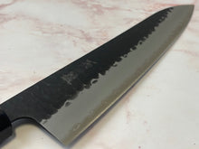 Load image into Gallery viewer, Yoshimune Gyuto Black Stainless 210 mm ) Aogami Super Hammered Finish Double-Bevel Walnut Octagonal Handle