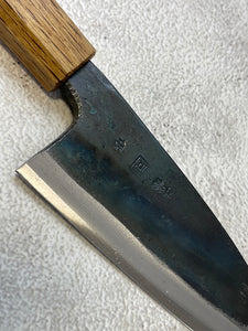 Tsukasa Shiro Kuro 135mm Deba - Shirogami Steel - Oak Octagnon Handle