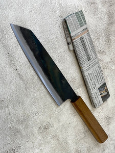 Tsukasa Shiro Kuro 180mm Bunka- Shirogami Steel - Oak Octagnon Handle