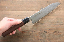 Load image into Gallery viewer, Kanetsune Blue Steel No. 2 Damascus santoku Japanese Knife 165mm Shitan Handle