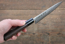 Load image into Gallery viewer, Kanetsune Blue Steel No. 2 Damascus Petty-Utility Japanese Knife 135mm Shitan Handle