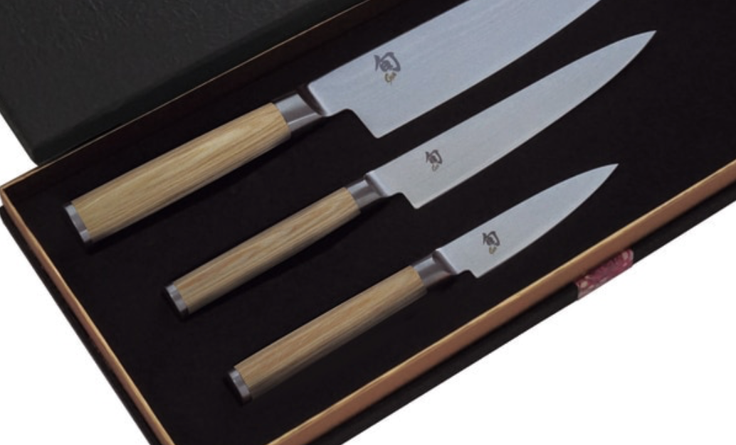 Shun Classic White 3 Piece Chefs Knife Set