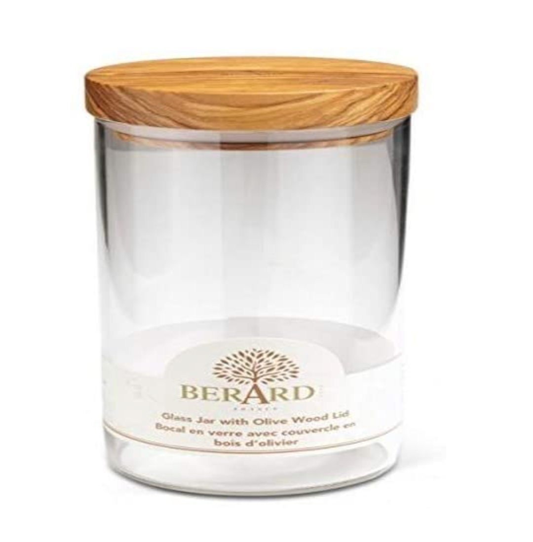 Jar Borosilicate Glass With Olive Wood Lid
