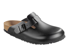 Load image into Gallery viewer, Birkenstock Boston Supergrip Black Smooth Leather Clog Chef Shoes