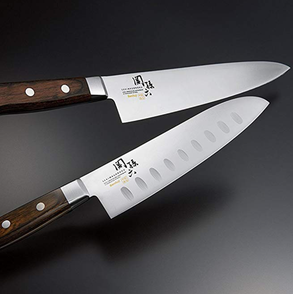 Seki Magoroku Benifuji Scalloped Santoku Knife 16.5cm