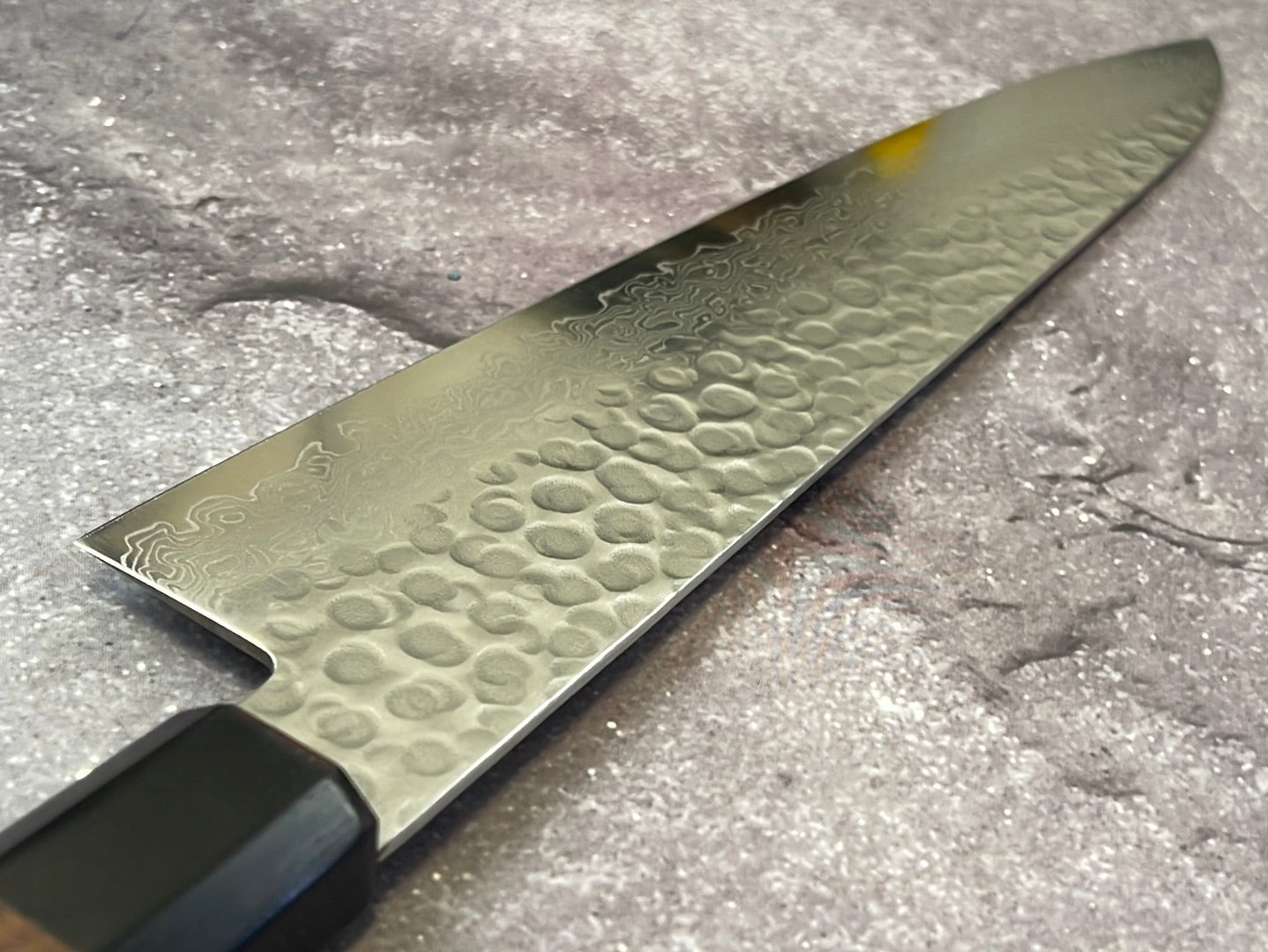 Yoshimune Gyuto Damascus Hammered Finish Knife 240 mm (9.4 in) Stainless clad Aus10