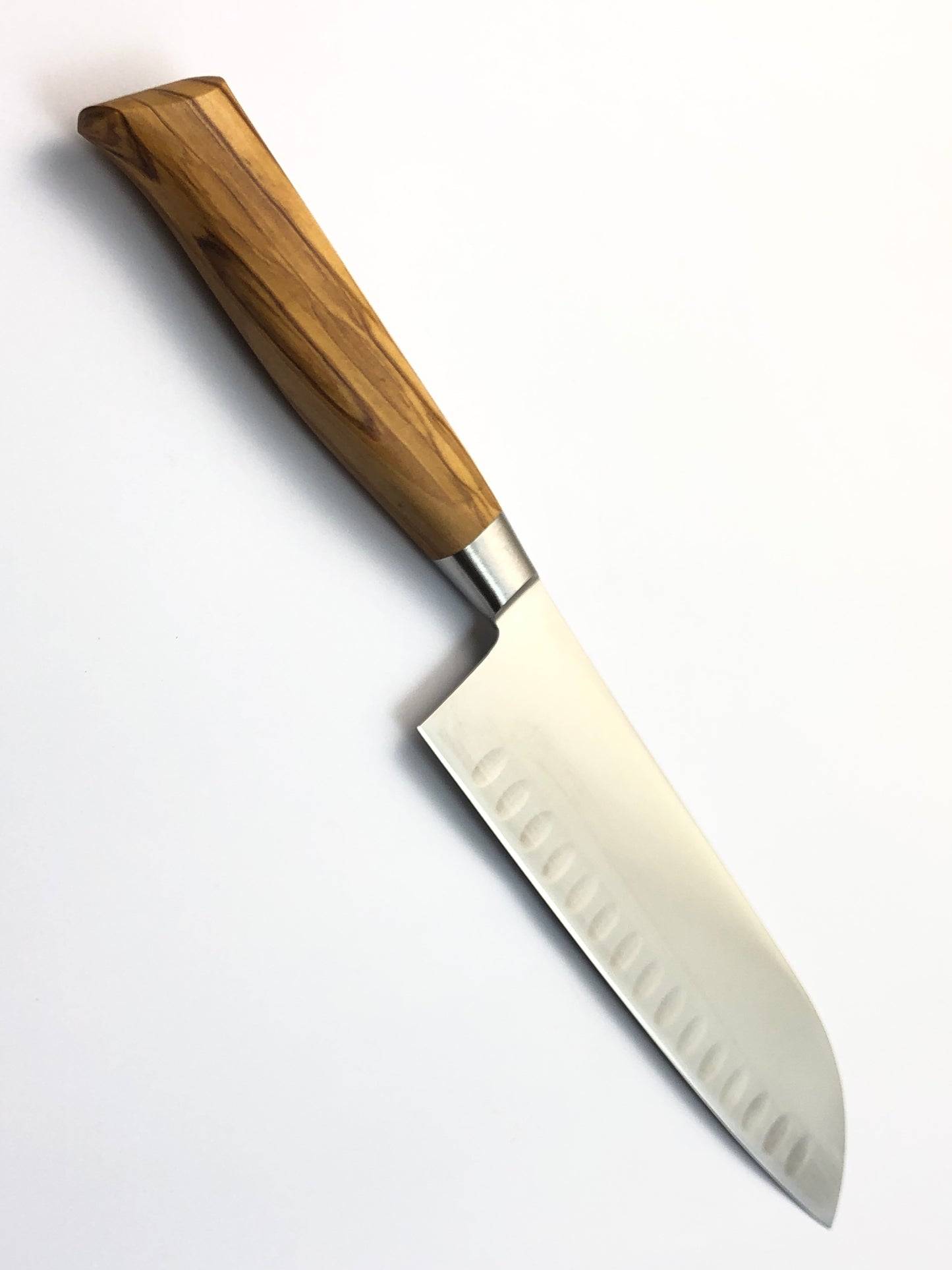 MESSERMEISTER Oliva Elité Kullenschliff Santoku 178mm | Olive Wood Handle
