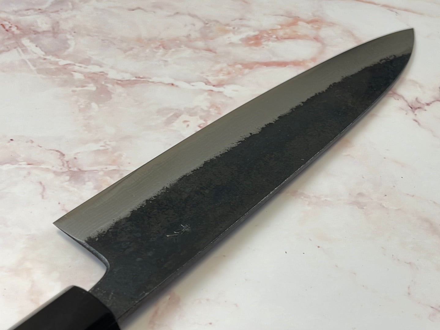 Yoshimune Gyuto Kurouchi 210 mm (8.3 in) Aogami (Blue) #2 Damascus (17 layers) Double-Bevel