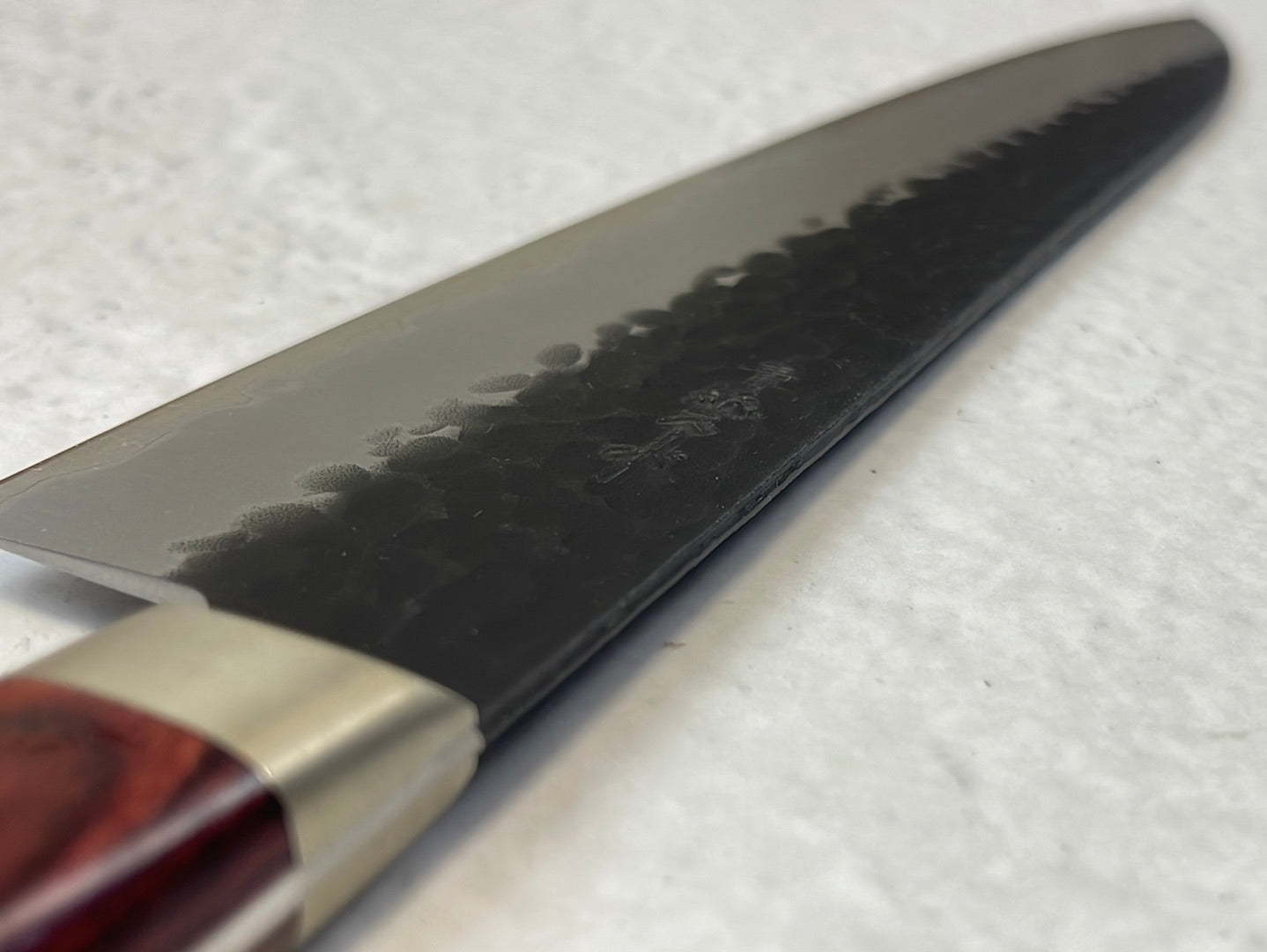 Tsunehisa Aogami Super Kuro Tsutime Gyuto Knife 210mm Red Pakka Wood Handle - Made in Japan 🇯🇵
