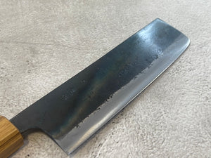 Tsukasa Shiro Kuro 150mm Nakiri - Shirogami Steel - Oak Octagnon Handle