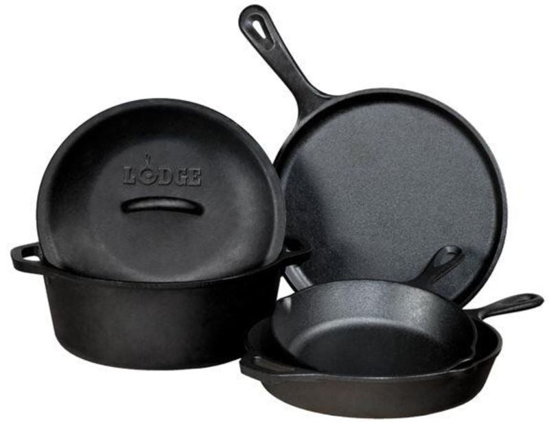 LODGE COOKWARE Cast Iron Cooking 5pcs Set