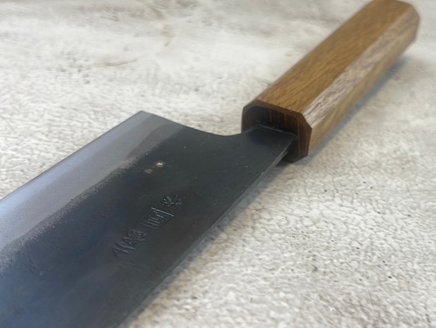 Tsukasa Shiro Kuro 180mm Santoku - Shirogami Steel - Oak Octagnon Handle
