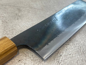 Tsukasa Shiro Kuro 150mm Nakiri - Shirogami Steel - Oak Octagnon Handle