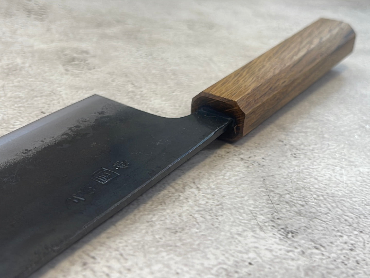 Tsukasa Shiro Kuro 180mm Nakiri - Shirogami Steel - Oak Octagnon Handle