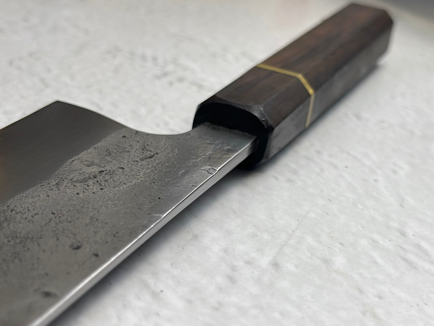 Gyuto 230mm Western Hybrid Nashiji Full Rosewood with Brass Spacer