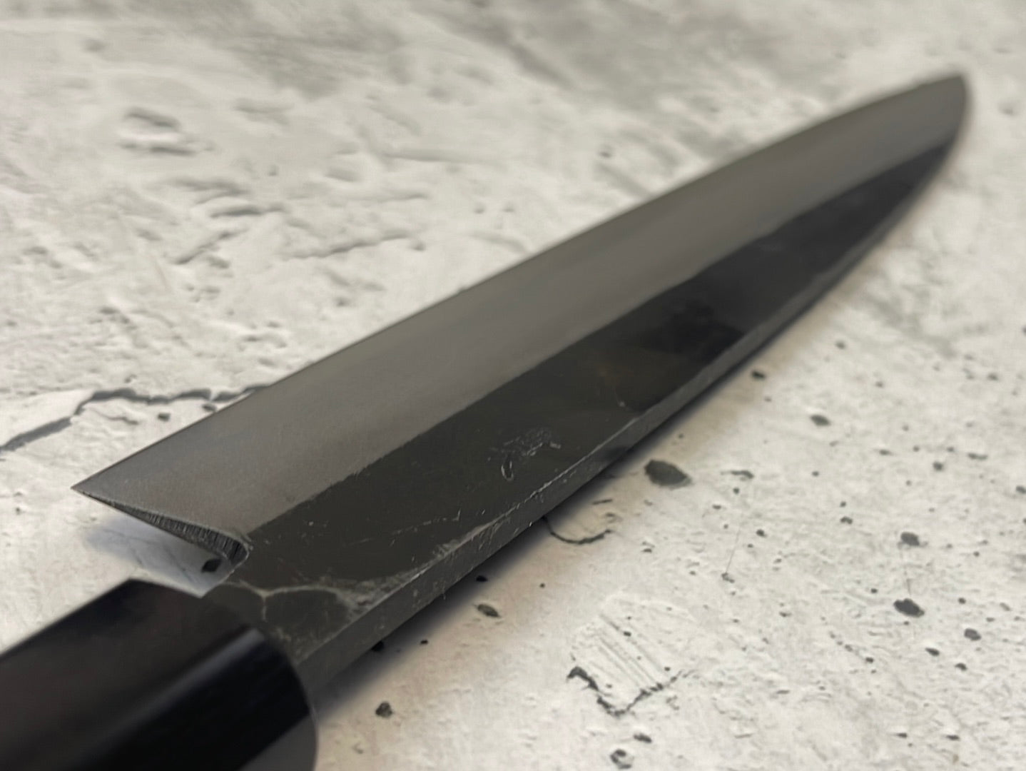 Yoshimune Sujihiki Kurouchi 210 mm (8.3 in) Aogami (Blue) #2 Double-Bevel