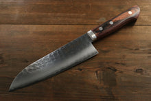 Load image into Gallery viewer, Kanetsune VG1 Hammered Santoku Japanese Knife 165mm Mahogany Handle