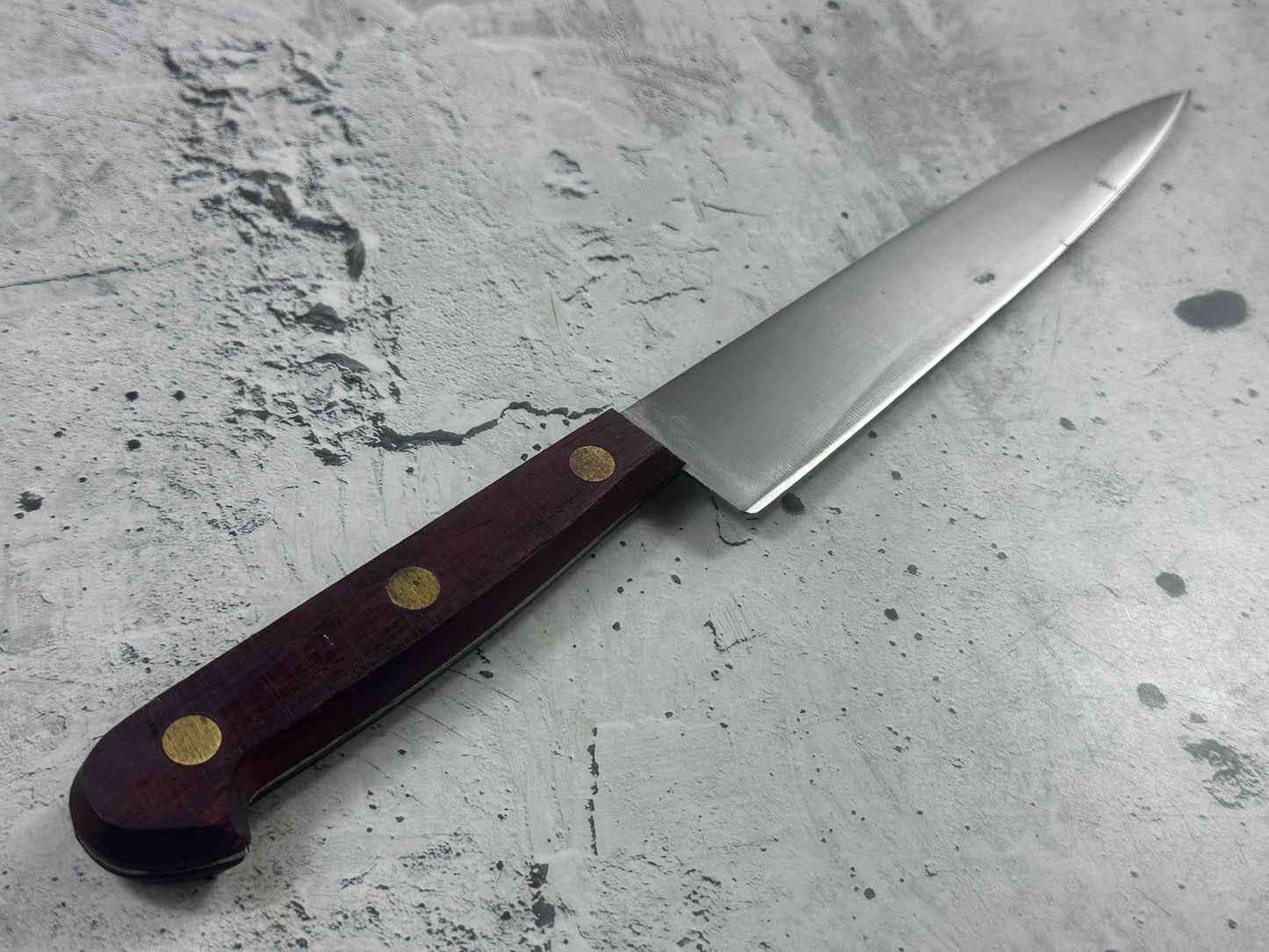 Vintage French Slicing Knife 200mm Inox Steel Wood Handle 2193