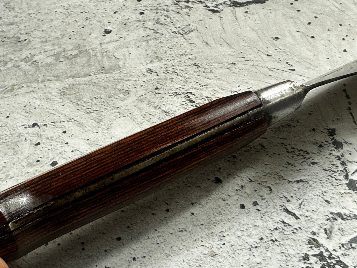Vintage Seki Magoroku Santoku Knife 200mm Carbon Steel Wood Handle 2277