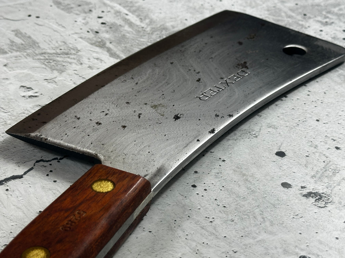 Vintage Dexter Butcher Cleaver 5289 Knife 230mm High Carbon Steel Blade Made in USA 🇺🇸 1995