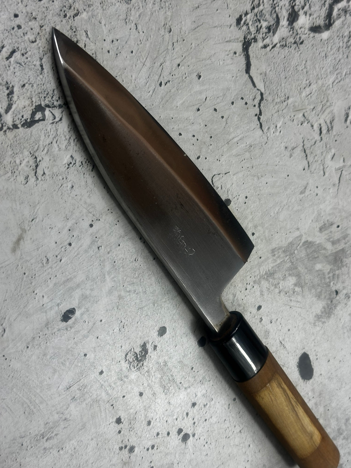Vintage Kajigen Carbon Steel Deba Knife 150mm 2349