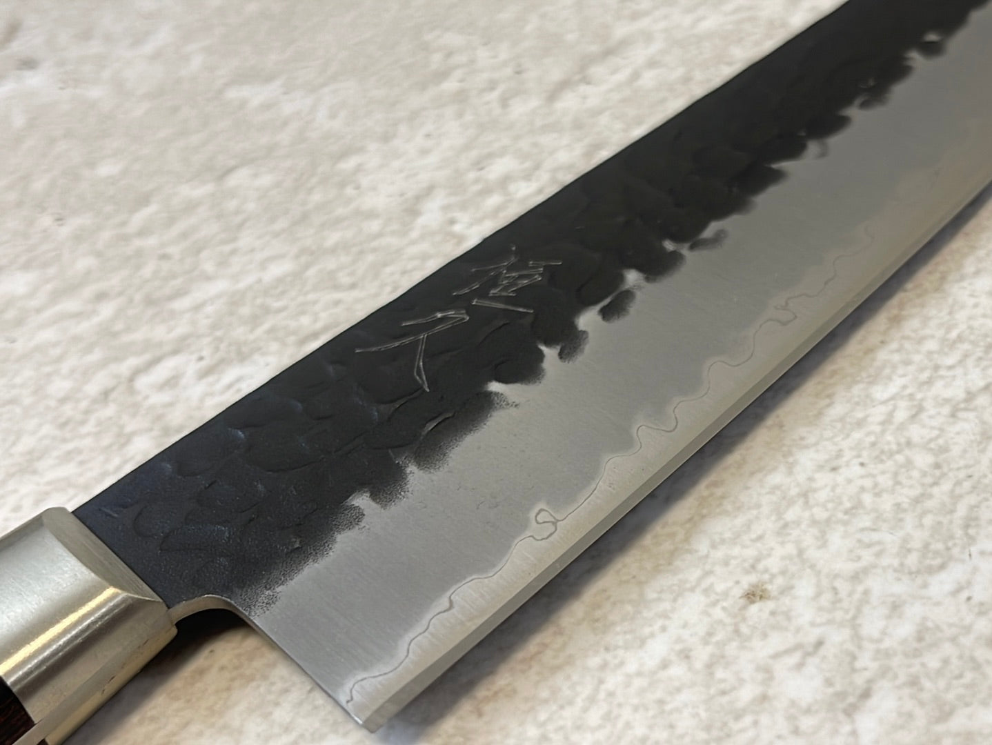 Tsunehisa Aogami Super Kuro Tsutime Gyuto Knife 210mm  Brown Pakka Wood Handle - Made in Japan 🇯🇵