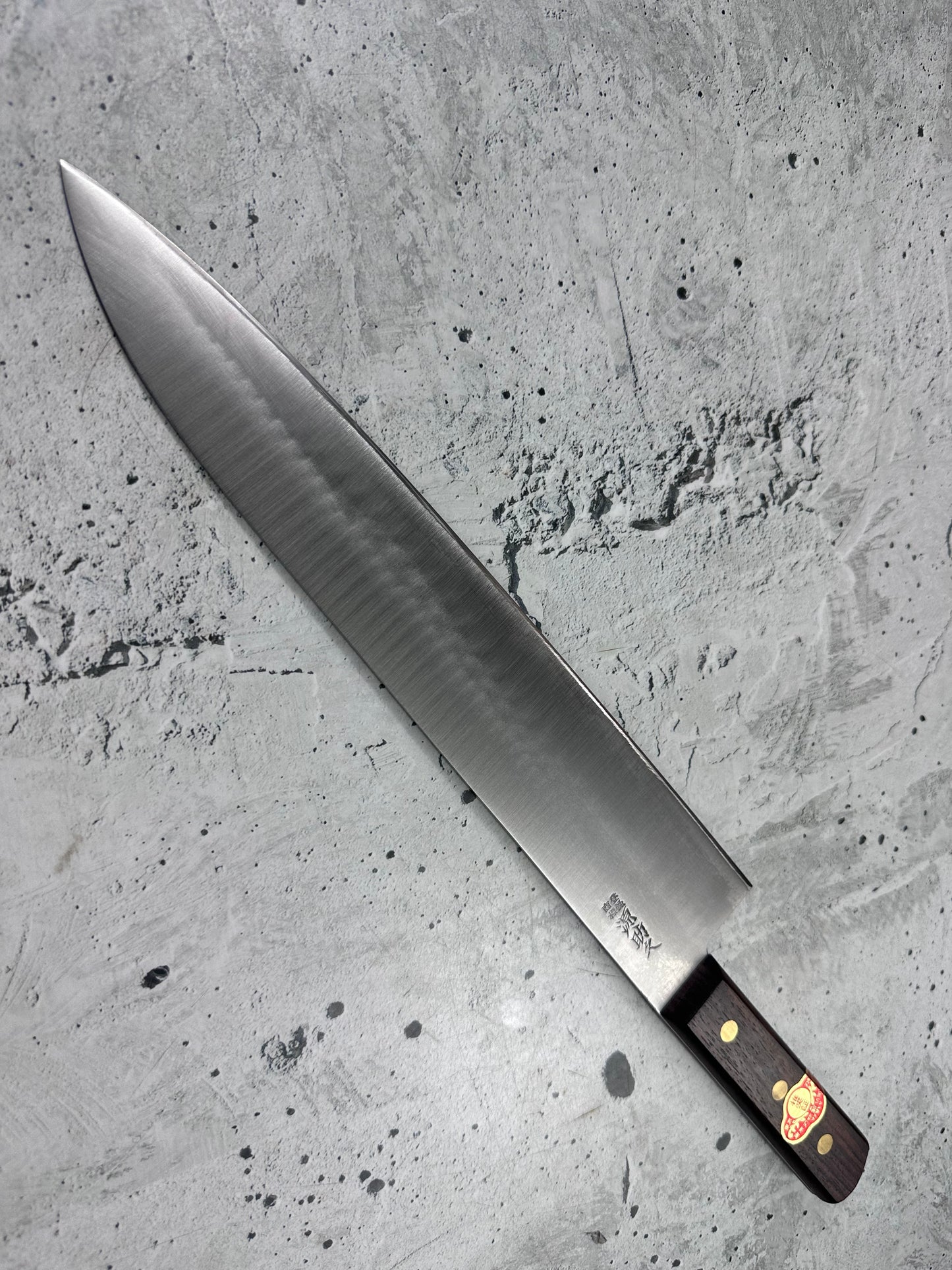 Vintage Gensukehisa Gyuto 300mm Carbon Steel Wood Handle 2239