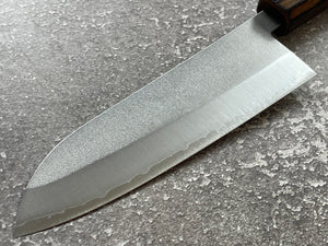 Masutani Kokuryu Nashiji Santoku 170mm  VG1 Steel Oak Handle