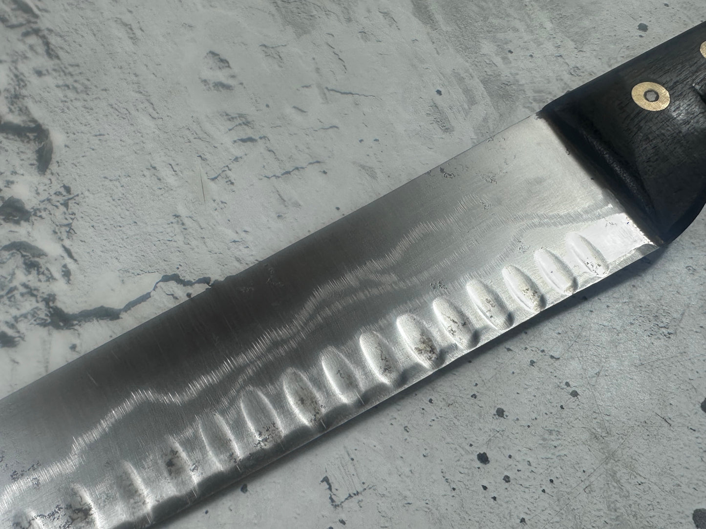 Vintage French Scalloped Chef Knife 250mm Stainless Steel 2171