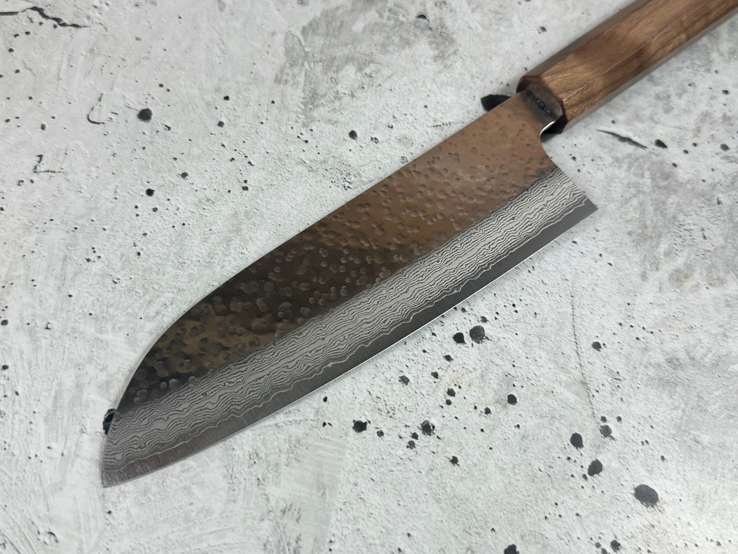 Makoto Kurosaki VG7 Damascus Santoku Knife 165mm