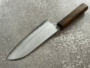 Masutani Kokuryu Nashiji Santoku 170mm  VG1 Steel Oak Handle