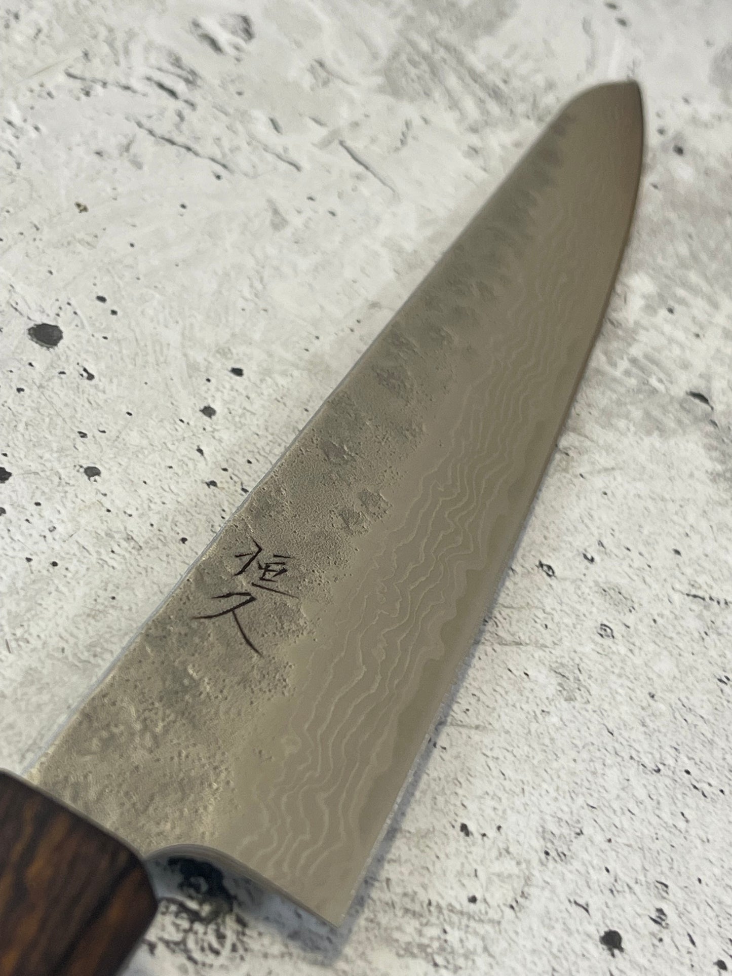 Tsunehisa 440c Damascus Nashiji  Sujihiki 240mm Oak Wood Handle - Made in Japan 🇯🇵