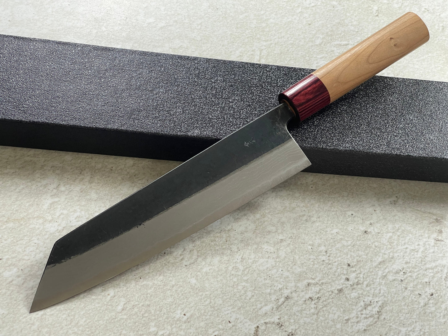 Muneishi Aogami Damascus Kiritsuke 210 mm  Kurochi Finish Made in Japan 🇯🇵