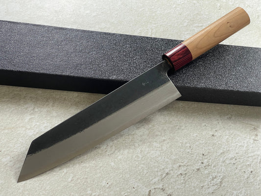 Muneishi Aogami Damascus Kiritsuke 210 mm  Kurochi Finish Made in Japan 🇯🇵