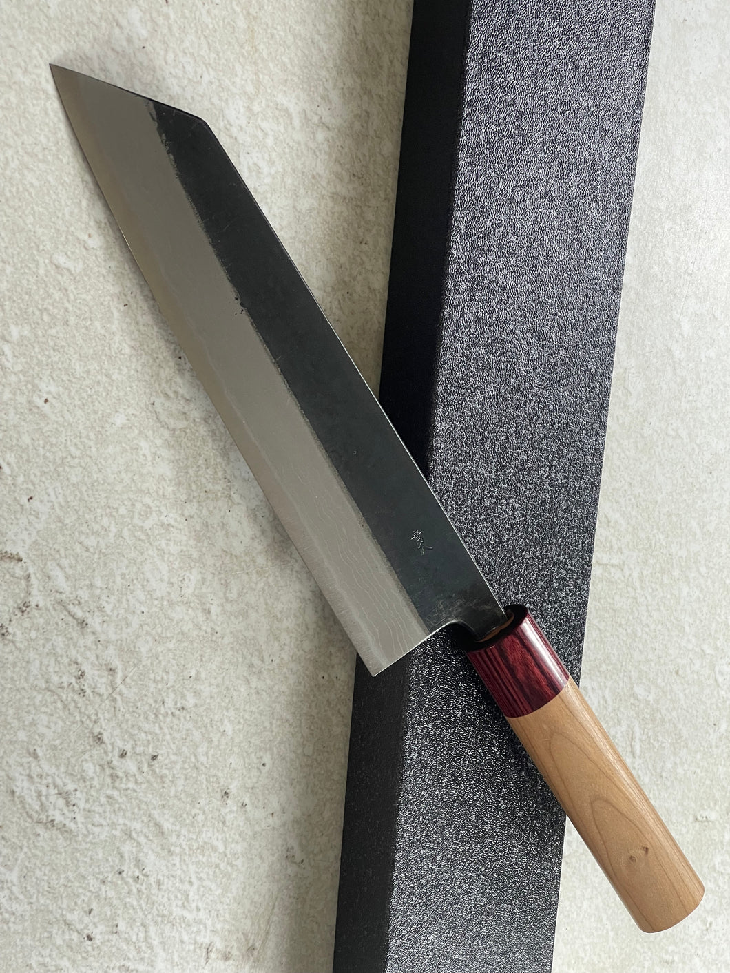 Muneishi Aogami Damascus Kiritsuke 210 mm  Kurochi Finish Made in Japan 🇯🇵