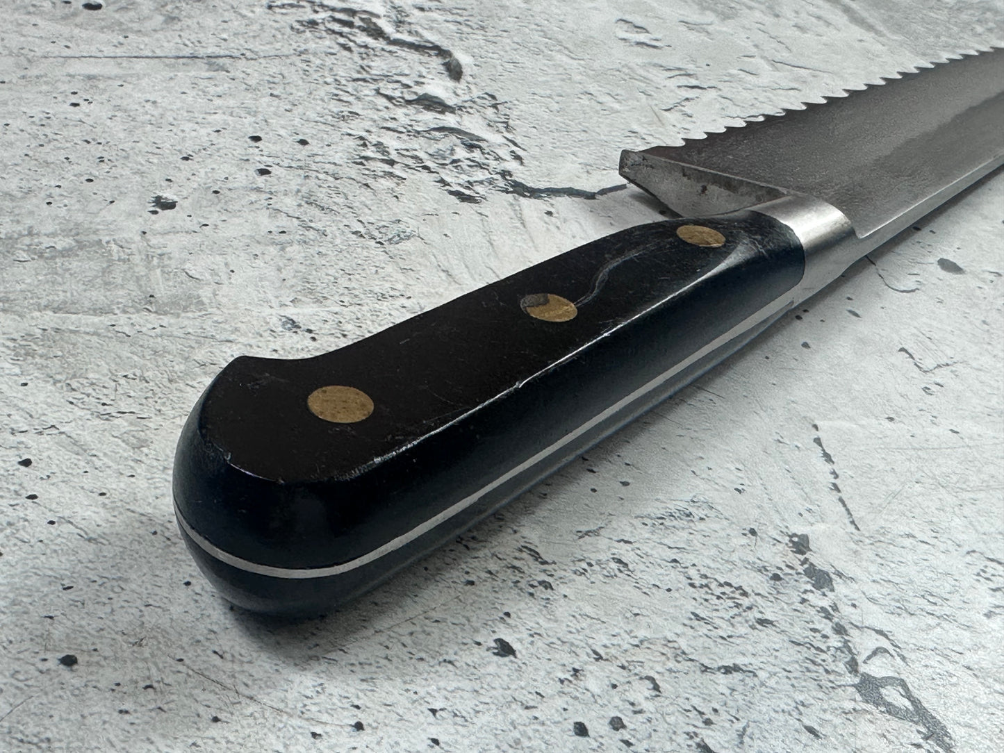 Vintage French Serrated Frozen Food Knife 250mm Inox Steel POM Handle 2194