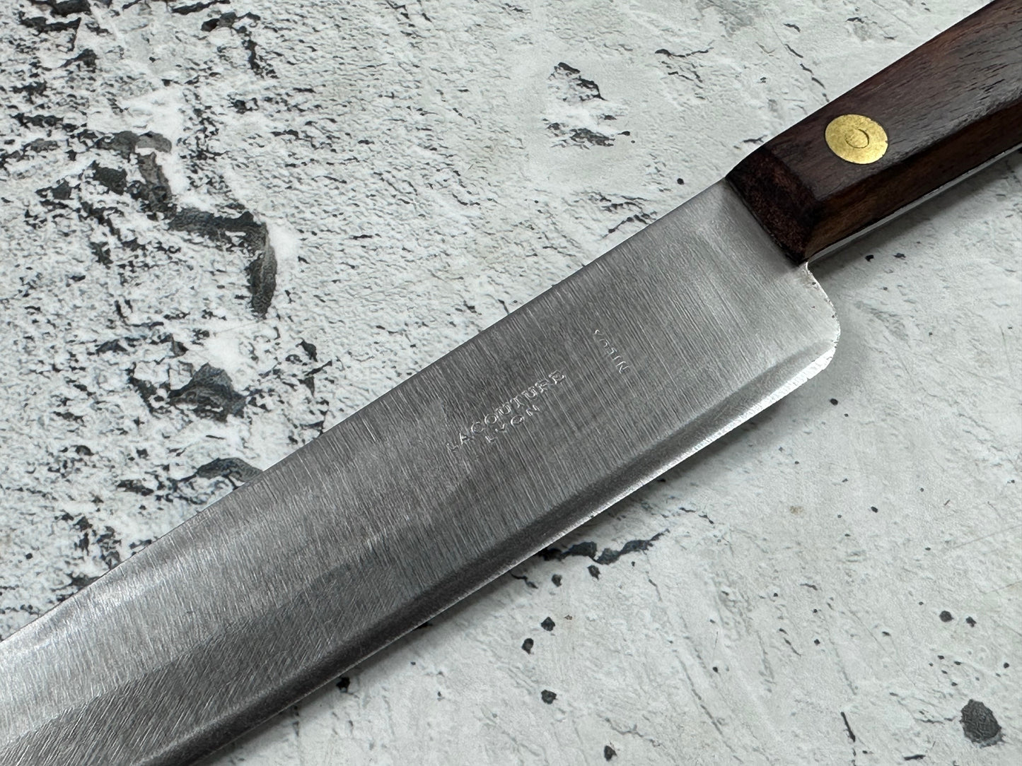 Vintage French Lacouture Slicing Knife 200mm Inox Steel Wood Handle 2191